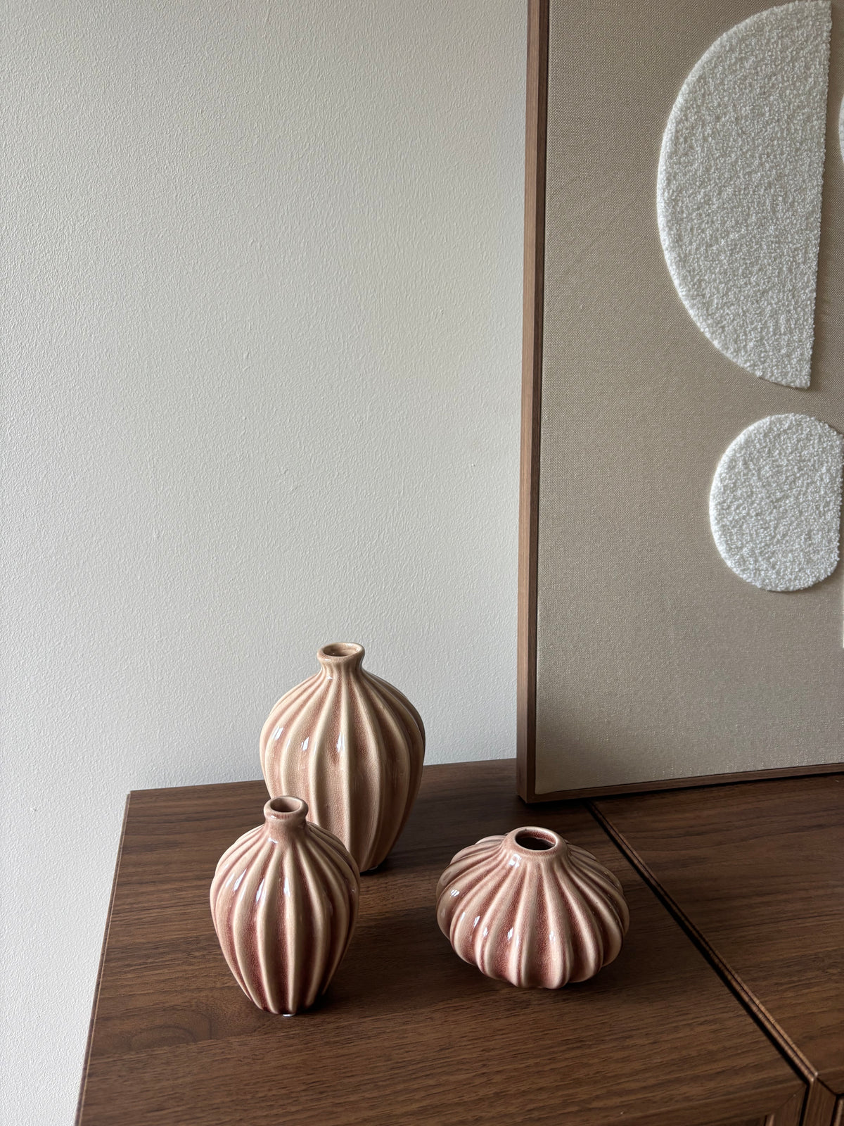 Set Belle oud roze, set van 3 vaasjes van 15, 11 en 8 cm - Bellore