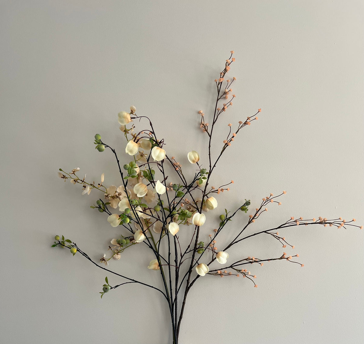 Boeket Zaira — zijden boeket beige/zalmoranje