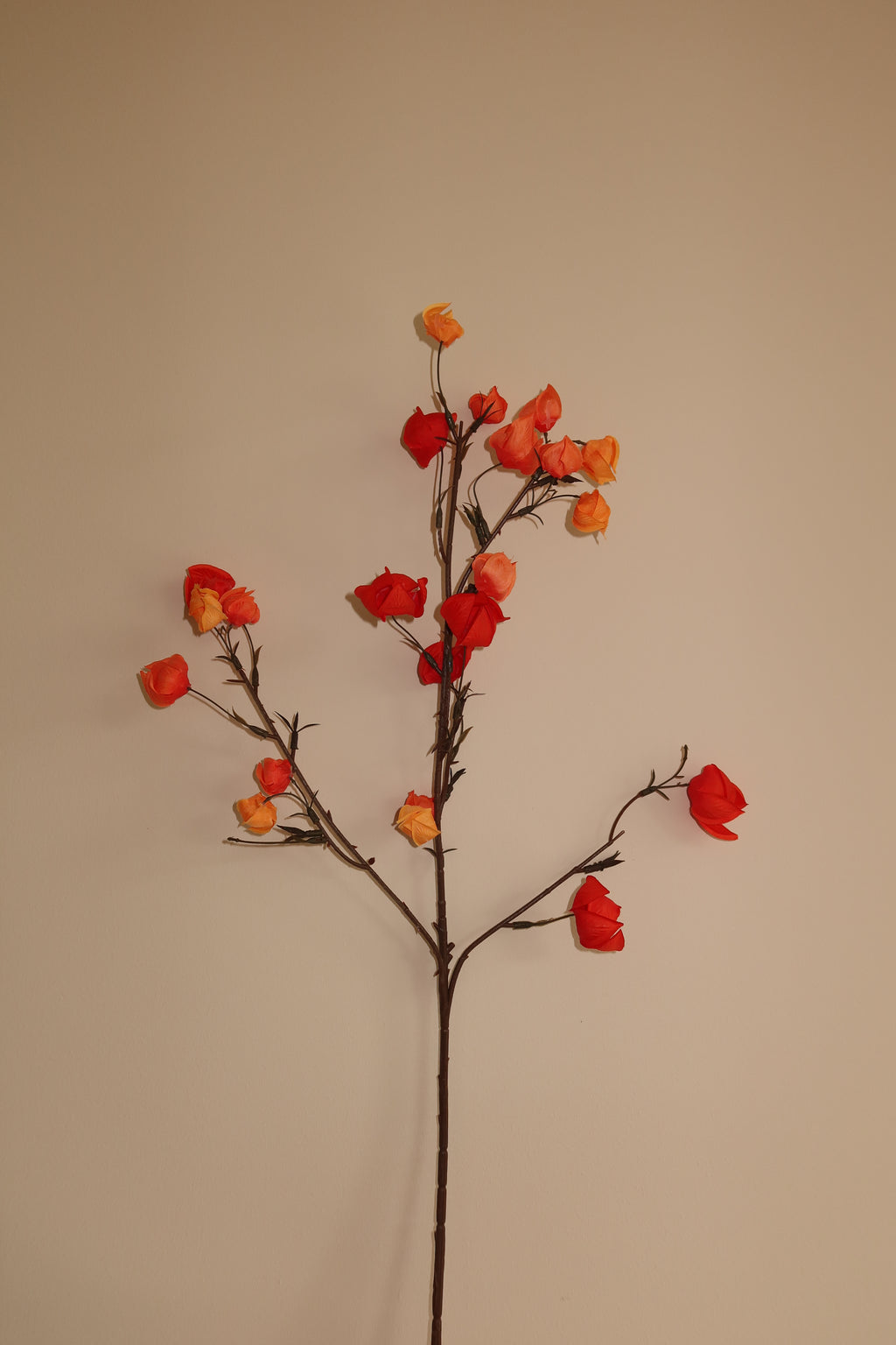 Kunstbloem Florenza - Oranje/ Rood