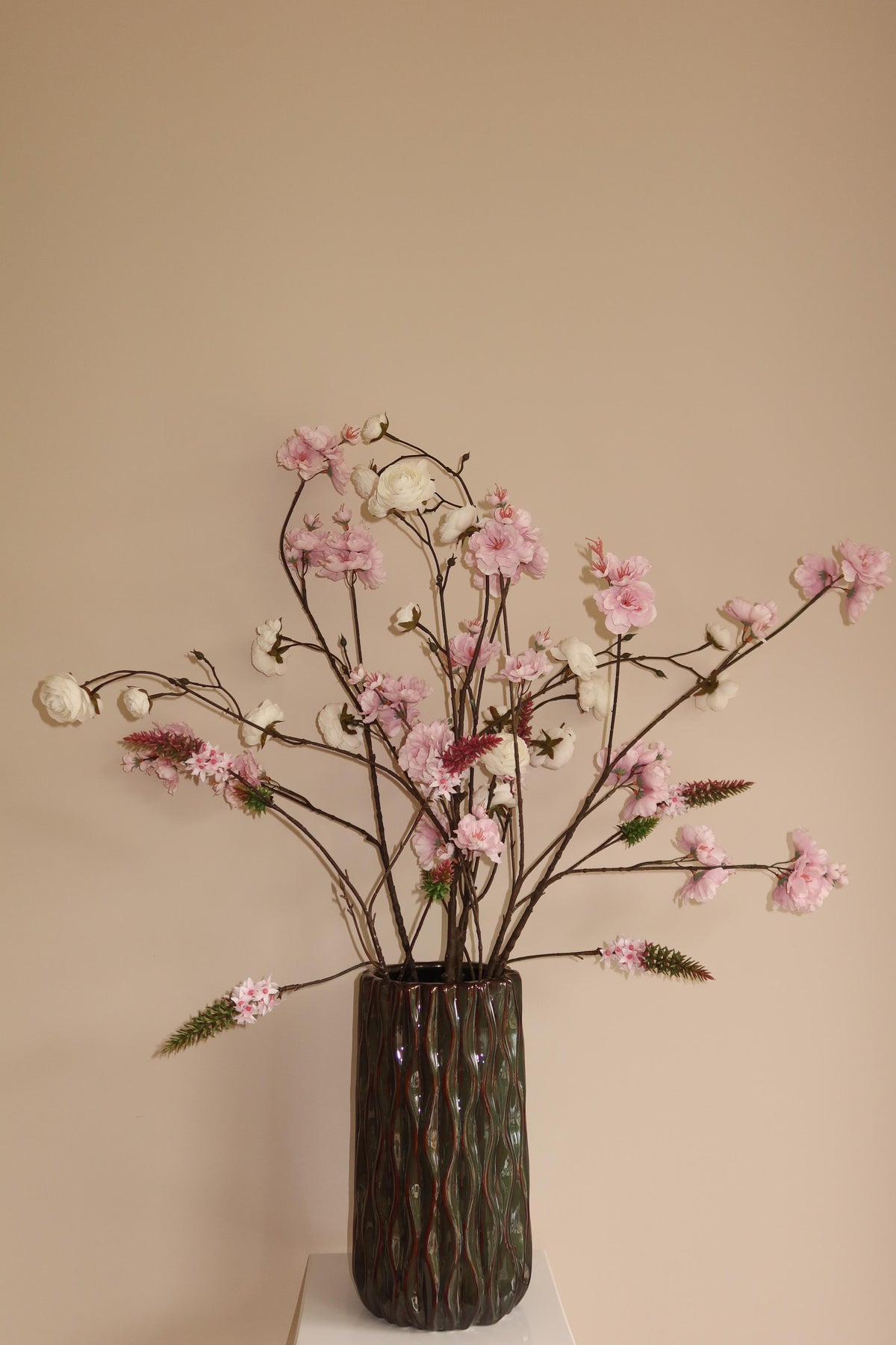 Zijden kunstbloem Fleurine in wit, detailfoto - Bellore